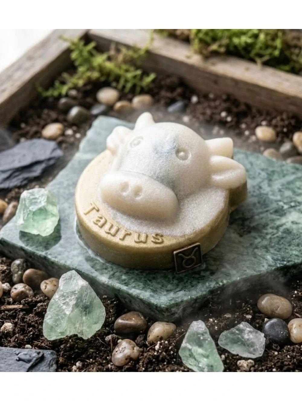 Taurus Soap, Crystal Inside Soap, Gemstone Soap, Grapefruit